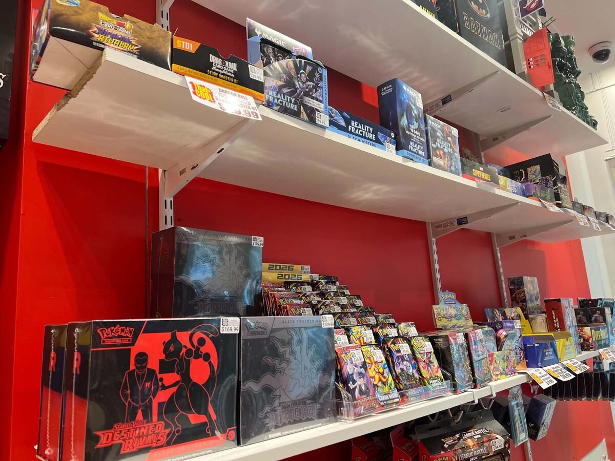 Pokémon card shelves